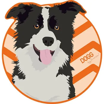 Samolepící dekorace DOGG Samolepka Border kolie - kruh s barevným pozadím