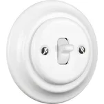 Elhard KV5206W Keramik vypínač č.6 - kulatý, páčka, bílý - komplet