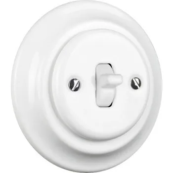 Elektrická zásuvka Elhard KV5206W Keramik vypínač č.6 - kulatý, páčka, bílý - komplet