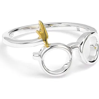 Prsten Stříbrný prsten Harry Potter brýle s bleskem - S