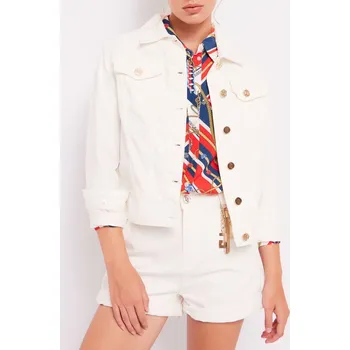 Pánská větrovka GAUDI Jeans White džínová bunda M Bílá