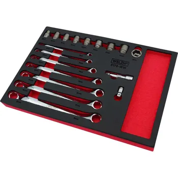 Šroub Sada vytahováků šroubů a nástrčných klíčů, sada 18 dílů, Welzh (Welzh Werkzeug)