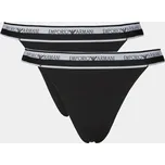Dámská tanga 2Pack 164522 4R227 00020 černá - Emporio Armani M