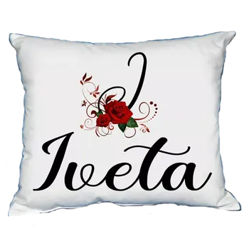 Dekorativní polštářek Polštář s dámským jménem IVETA Vínový (polštářek dámské jméno )