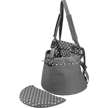 Psí batoh Iridog Batoh na psa 2v1 SKIPPIE no.2 šedý s puntíkem v26 x d32 x š20 cm