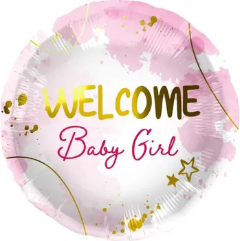 Balónek Foliový balonek Welcome baby girl 45 cm