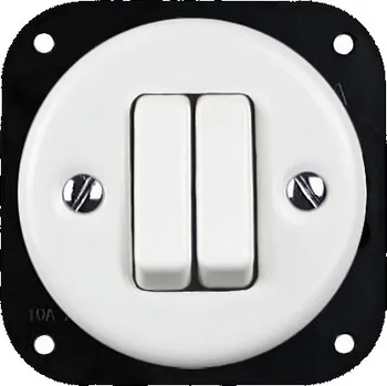 Elektrická zásuvka Elhard KV1055W Keramik vypínač č.5b - kulatý, klapka, bílý