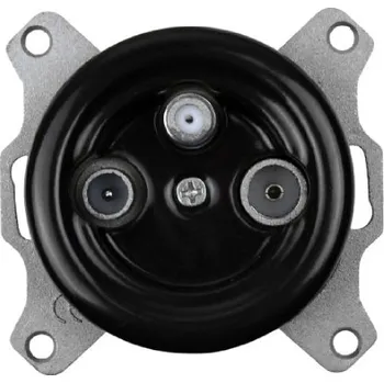 Elektrická zásuvka Elhard KV2012B Keramik TV+R+SAT zásuvka - kulatá, černá