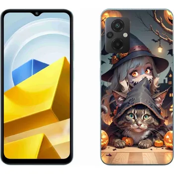 Pouzdro na mobilní telefon Gelový kryt mmCase na Xiaomi Poco M5 4G - čarodějnice s kočkou