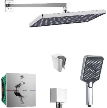 Sprchový set SANITINO - Sprchový set s termostatem a tělesem pod omítku hansgrohe, příslušenství kielle, chrom SANI21HKK003