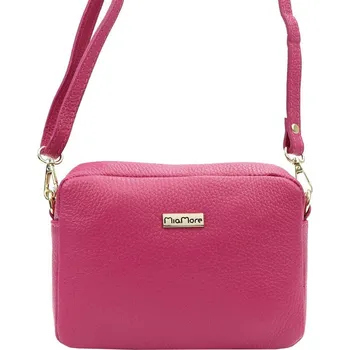 Malá růžová kožená crossbody kabelka MiaMore no. 59