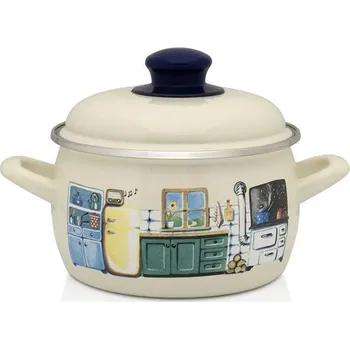 Hrnec Metalac Smaltovaný hrnec s poklicí, kuchyňka, 16 cm, 2,4 l