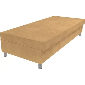 Postel Čalouněná lamelová válenda Valerie na nohách černá s úložným prostorem - Béžová, 80 x 200 cm, +5 cm úložný prostor, Molitanová 13 cm