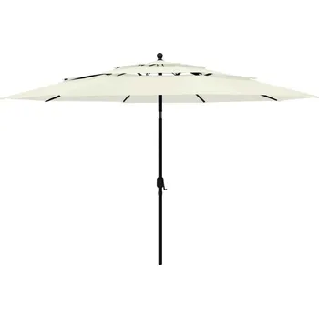 Slunečník vidaXL Marketos 3stupňový zahradní slunečník s hliníkovou tyčí pískový 3,5 m