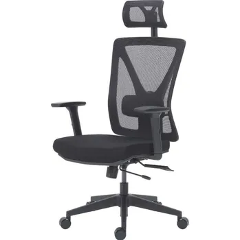 Kancelářská ergonomická židle KOLINN s nastavitelnou bederní opěrkou černá 43,5 - 53,5 cm Klasický