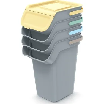 Odpadkový koš Koš na tříděný odpad 4x25l s filtrem šedý