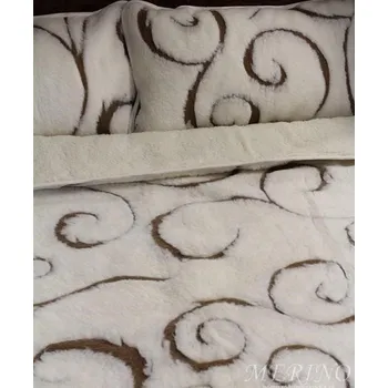 přikrývka Přikrývka z kašmírové vlny - Aureo hnědá + kašmír ecru 140 x 200 cm