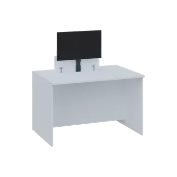 Psací stůl PLVM 18 - 12 stůl kancelářský s výsuvem (1x) monitoru, dřevěná podnož, deska 18 mm, široký 1200 mm, bílá