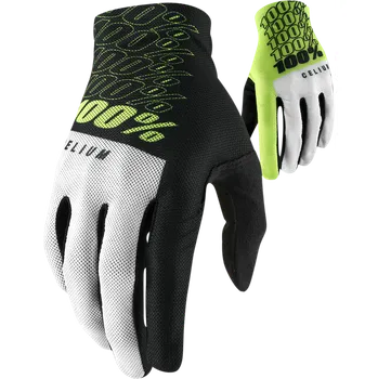 Moto rukavice A Motokrosové, BMX, MX, MTB rukavice 100% CELIUM 10007-00010-14 černá/žlutá fluo pár, velikost L
