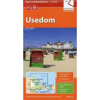 Rad- und Wanderkarte Usedom 1 : 50 000 - Klemmer, Klaus