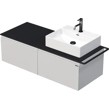 Umyvadlo Tara - skříňka 120 cm s umyvadlem na desku vpravo, 2 zásuvky, držák na ručník vpravo, závěsná TA 120P 2Z KDP