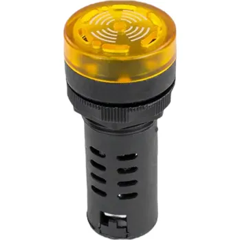 Relé LED kontrolka s bzučákem AD16-22SM, pro průměr otvoru 22mm Žlutá 36 V AC/DC