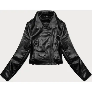 Dámská cargo bunda Černá ekokůže bunda s klopy J.Style, odstíny černé M (38) i392_23399-47