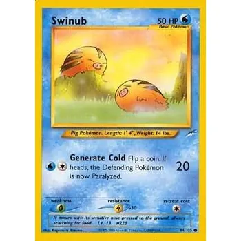 Sběratelská karetní hra Pokémon NDE 084/105 Swinub - Neo Destiny Stav: Good