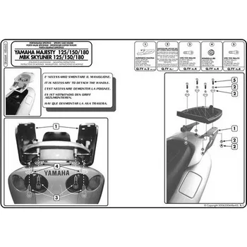 Zavazadlo na motocykl Nosič zadního kufru Yamaha Majesty 125-180 (01-11)