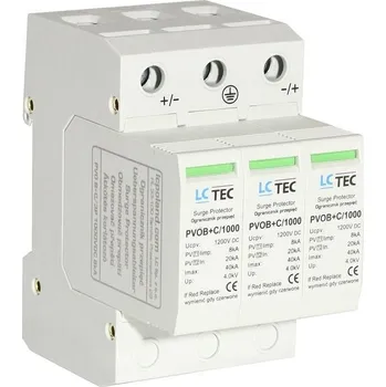 Přepěťová ochrana LC TEC Svodič přepětí 3P 8kA třída T1+T2 (B+C) 1000V DC pro FV systémy 108378