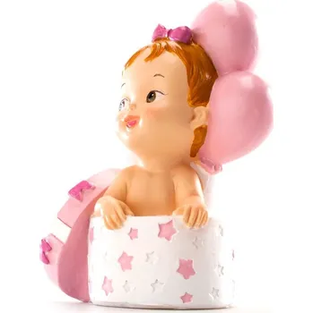 Figurka Křestní dort figurka dítěte v dárku V 10,5 cm dívka D310123