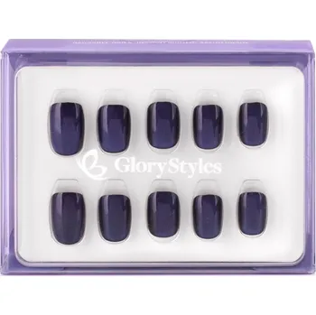 Umělé nehty GloryStyles Nalepovací nehty - tmavě modrá - 30 ks