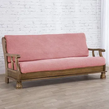 Napínací potah decoDoma Nueva Textura Niagara strečový potah na dvojkřeslo se dřevěnými rukojeťmi 130-160 cm