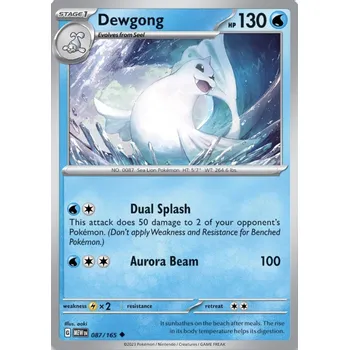 Karetní hra Pokémon MEW 087/165 Dewgong - 151 Stav: Near Mint, Verze: REVERSE HOLO