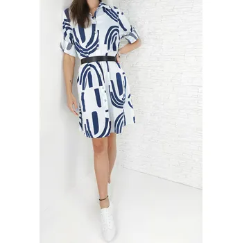 Dámské šaty New collection Košilové šaty bílé MA-24080WH Velikost: XS-L