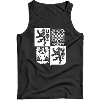 Pánské tílko DRAGOWA pánské tílko český velký znak, černá 160g/m2