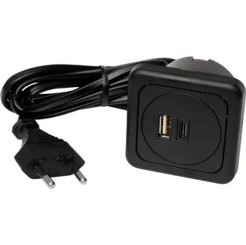 Elektrická zásuvka interBär 9016-014.81 3násobný USB nabíjecí zásuvka do zdi Jednodílná sada s USB, s USB-C® IP20 černá