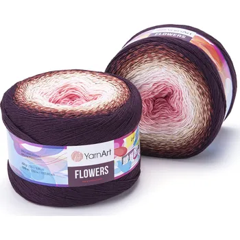 Yarn Art příze Flowers 319 růžová, béžová, fialová