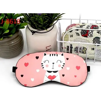 plyšák Plyšová dívčí maska na spaní - Kočka