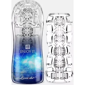 Diskrétní pánský masturbátor Ross se stimulujícími výstupky - Modrá