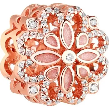 Přívěsek Pozlacený stříbrný přívěsek beads se zirkony - květ - AP531-7477