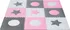 Dětská podložka pěnové puzzle 180 x 180 cm 9 dílků růžová/šedá
