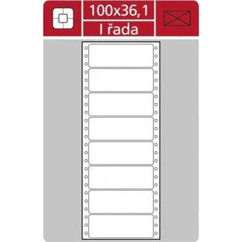 Etiketa tabelační, 100x36,1 mm, jednořadá, 25 listů, 200 ks