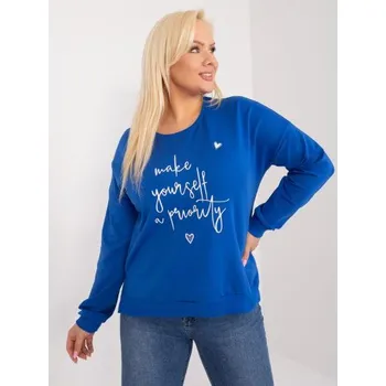 Dámská halenka Dámská halenka plus size s nápisem kobaltová