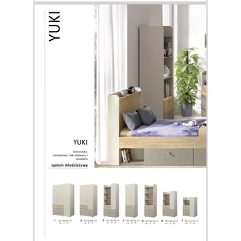 Pohovka Jurek Sestava Yuki Kombinace barev: Šedo-béžový/olejovaný dub/eukalyptus