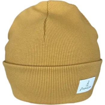 Čepice Mimilove Přechodová čepice 0-6m. Tmavě hořčicová