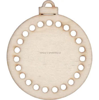 Dřevěná hračka Dřevěný výřez z překližky, OZDOBA K VYPLÉTÁNÍ, 8x6,9cm, 1ks