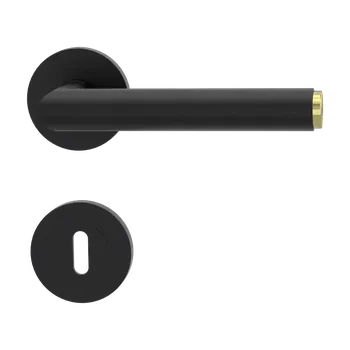 Dveřní kování GK - LUCIA SELECT - R rozety BB, klika/klika Grafit černá / mosaz (51)