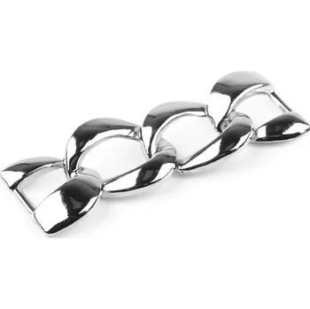 Designový řetízek na zdobení oděvů, doplňků a plavek 2,1x6,2 cm, barva 1 nikl