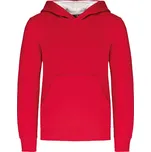 KARIBAN Dětská mikina s kapucí Velikost: 10-12 let, Barva: červená-bílá